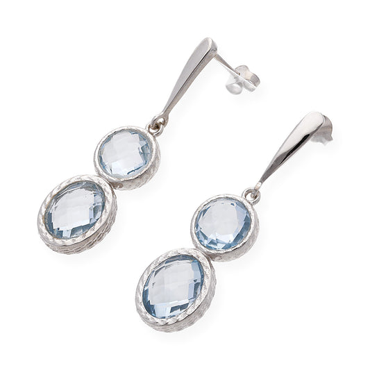 Pendientes Eclipse en plata de ley 925 con Topacio Azul