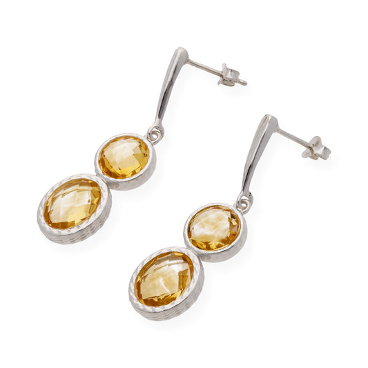 Pendientes Eclipse en plata de ley 925 con Cuarzos Citrinos