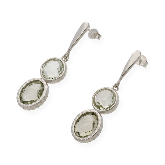 Pendientes Eclipse en plata de ley 925 con Olivinas