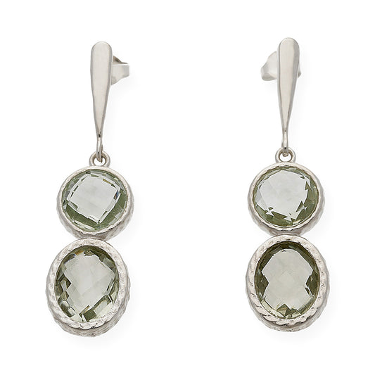 Pendientes Eclipse en plata de ley 925 con Olivinas