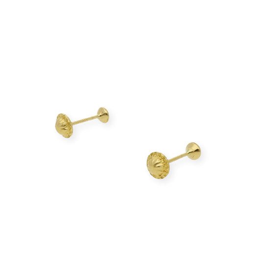 Pendientes bebé chatón y circonita  Oro amarillo 18K