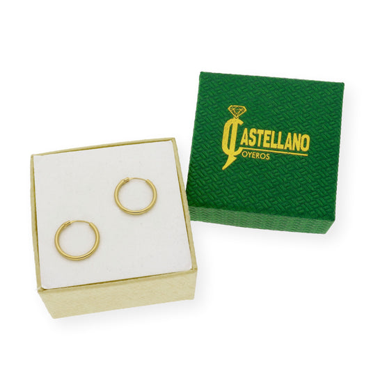 Pendientes Aro media caña 16.05 mm en Oro 18k