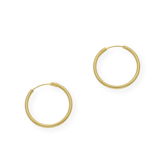 Pendientes Aro media caña 19.18 mm en Oro 18k