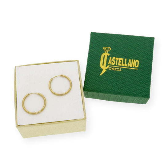 Pendientes Aro media caña 19.18 mm en Oro 18k