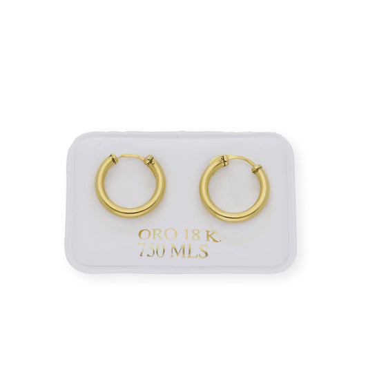 Pendientes Aro 13.75 mm en Oro 18k