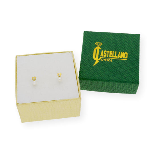 PENDIENTES ERIS BEBÉ EN ORO 18K PERLAS Y CIRCONITA