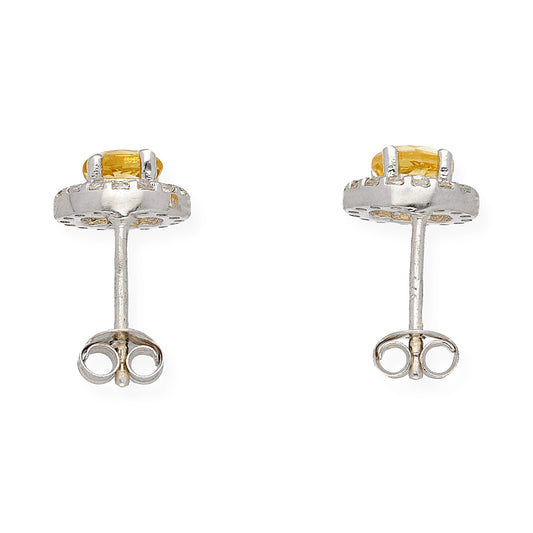 Pendientes Bella en Plata de ley 925 con Cuarzo Citrino y Circonitas