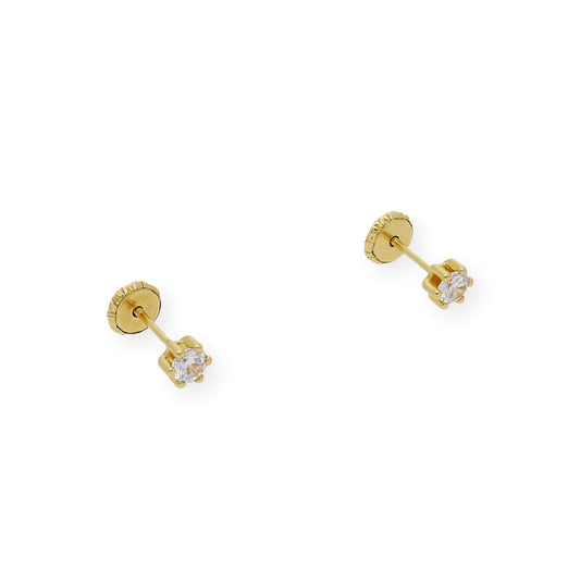 Pendientes de oro amarillo 3.00 mm de seis patillas circonitas