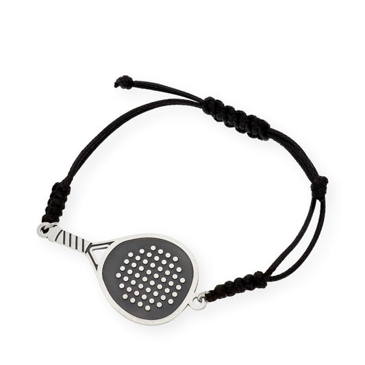 Pulsera Macramé Pala de Pádel en Plata de Ley 925