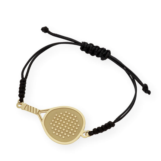 Pulsera Macramé Pala de Pádel en Plata de Ley 925 Bañada en Oro de 18K