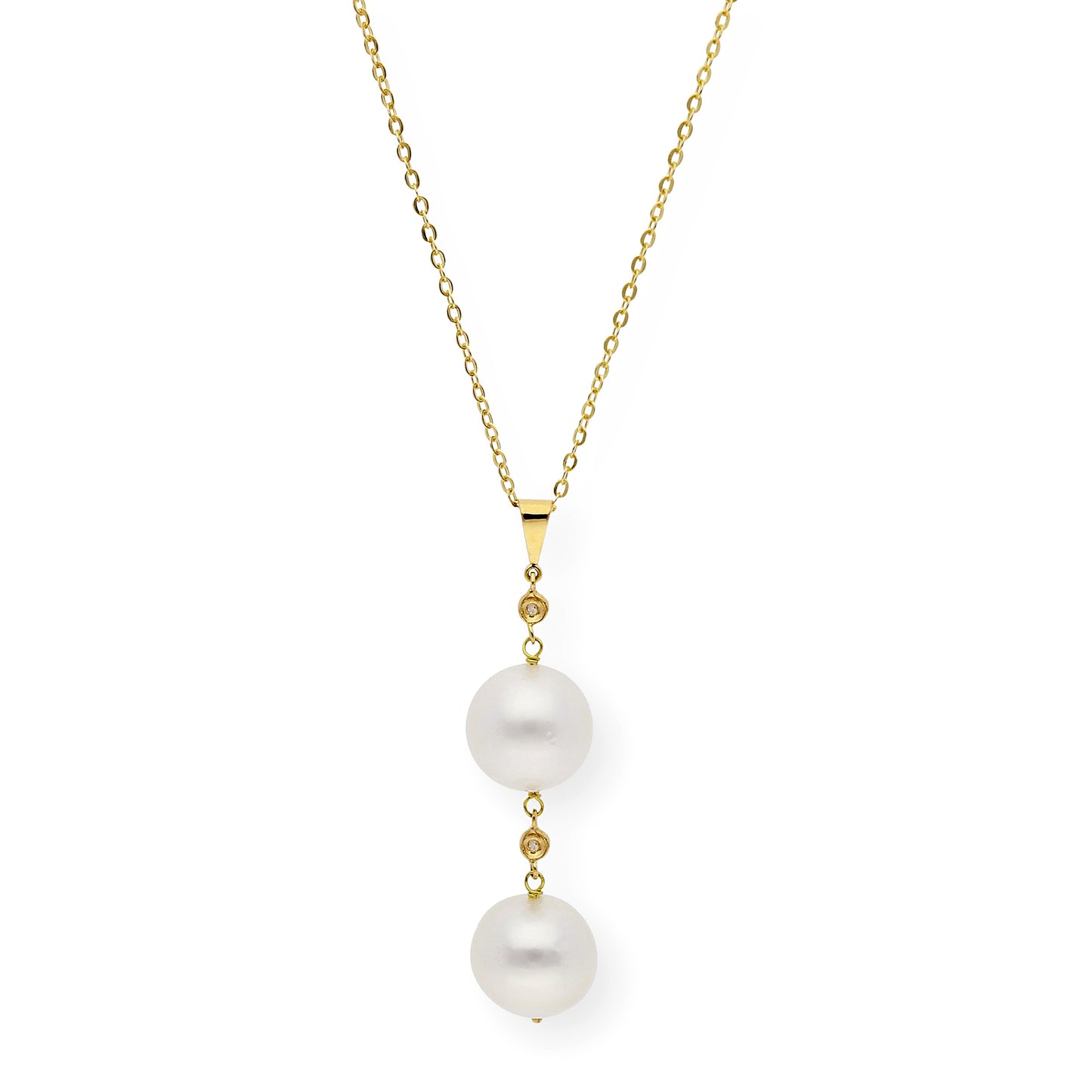 Collar con Colgante Mika de Oro 18k con Perlas Australianas Diamantes