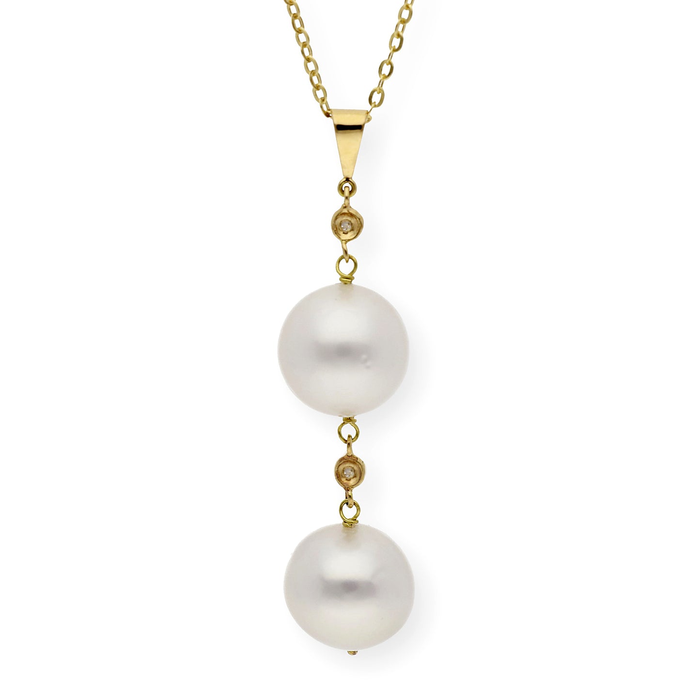 Collar con Colgante Mika de Oro 18k con Perlas Australianas Diamantes
