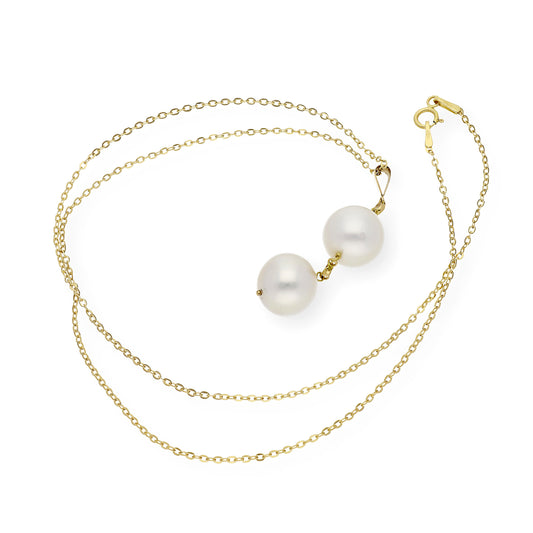 Collar con Colgante Mika de Oro 18k con Perlas Australianas Diamantes