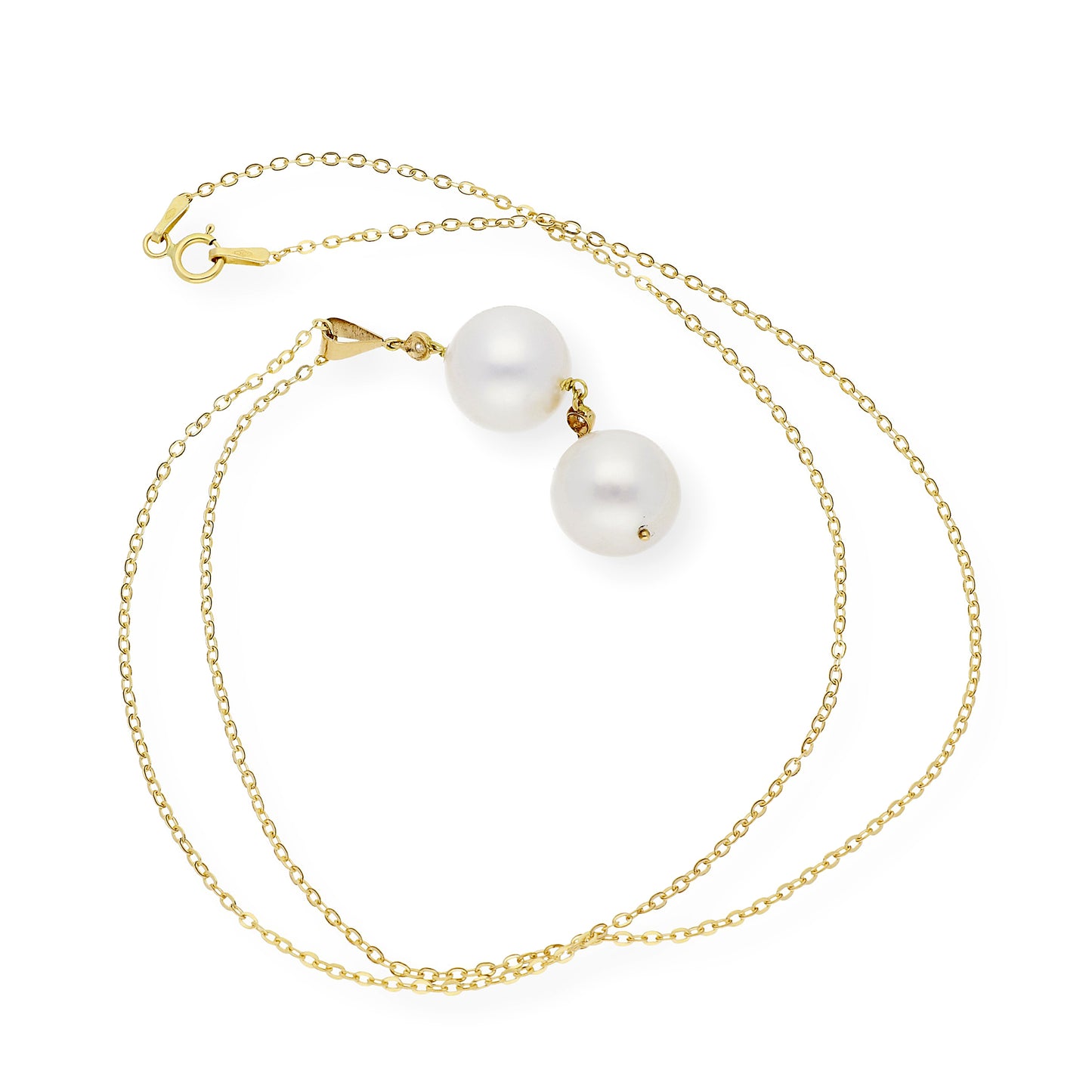 Collar con Colgante Mika de Oro 18k con Perlas Australianas Diamantes