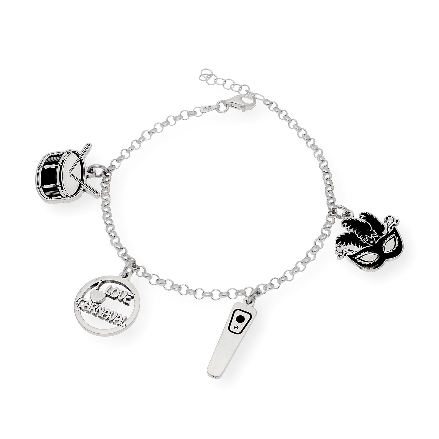 Pulsera Charms de Carnaval en Plata de Ley 925
