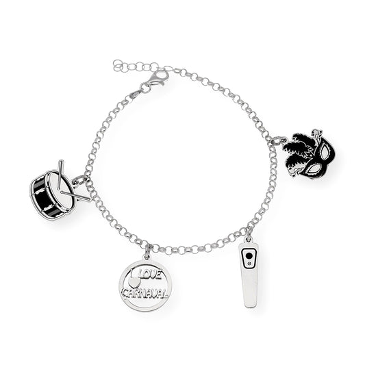 Pulsera Charms de Carnaval en Plata de Ley 925