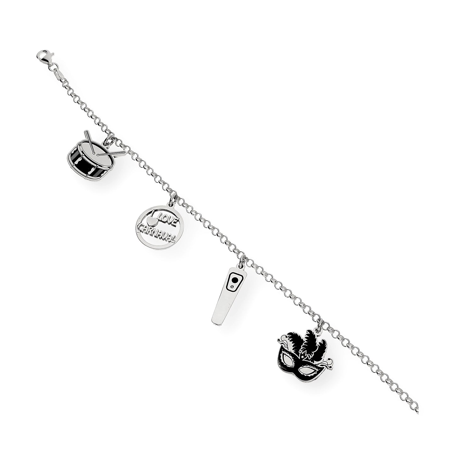 Pulsera Charms de Carnaval en Plata de Ley 925