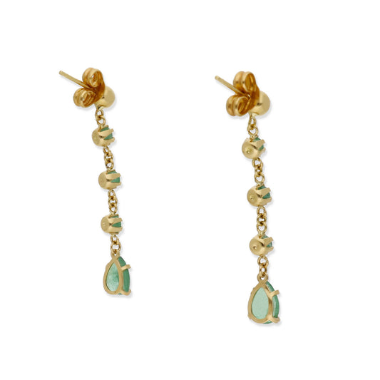Pendientes Inaí en Oro 18k y Esmeraldas Naturales