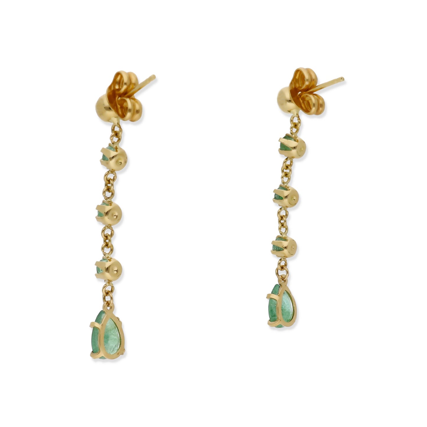Pendientes Inaí en Oro 18k y Esmeraldas Naturales