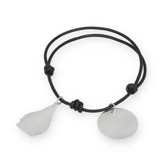 Pulsera Soy Cofrade en Cuero y Plata de Ley 925