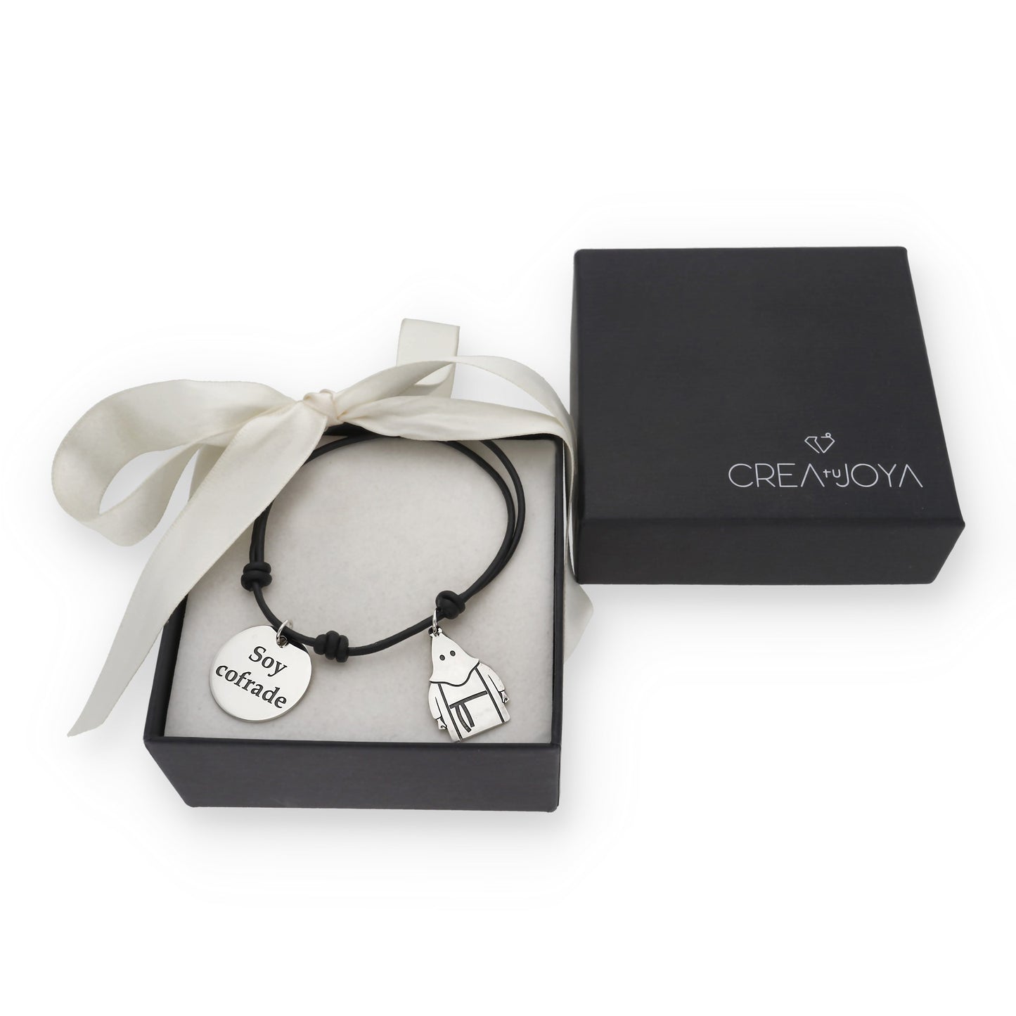 Pulsera Soy Cofrade en Cuero y Plata de Ley 925