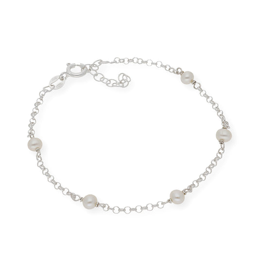Pulsera de Perlas de Agua Dulce en Plata de Ley 925