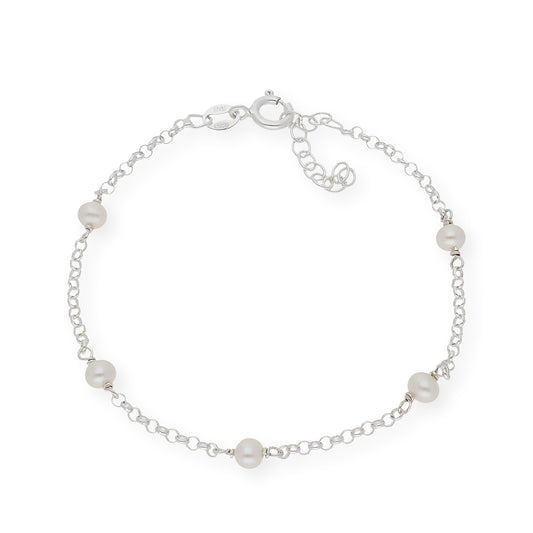 Pulsera de Perlas de Agua Dulce en Plata de Ley 925