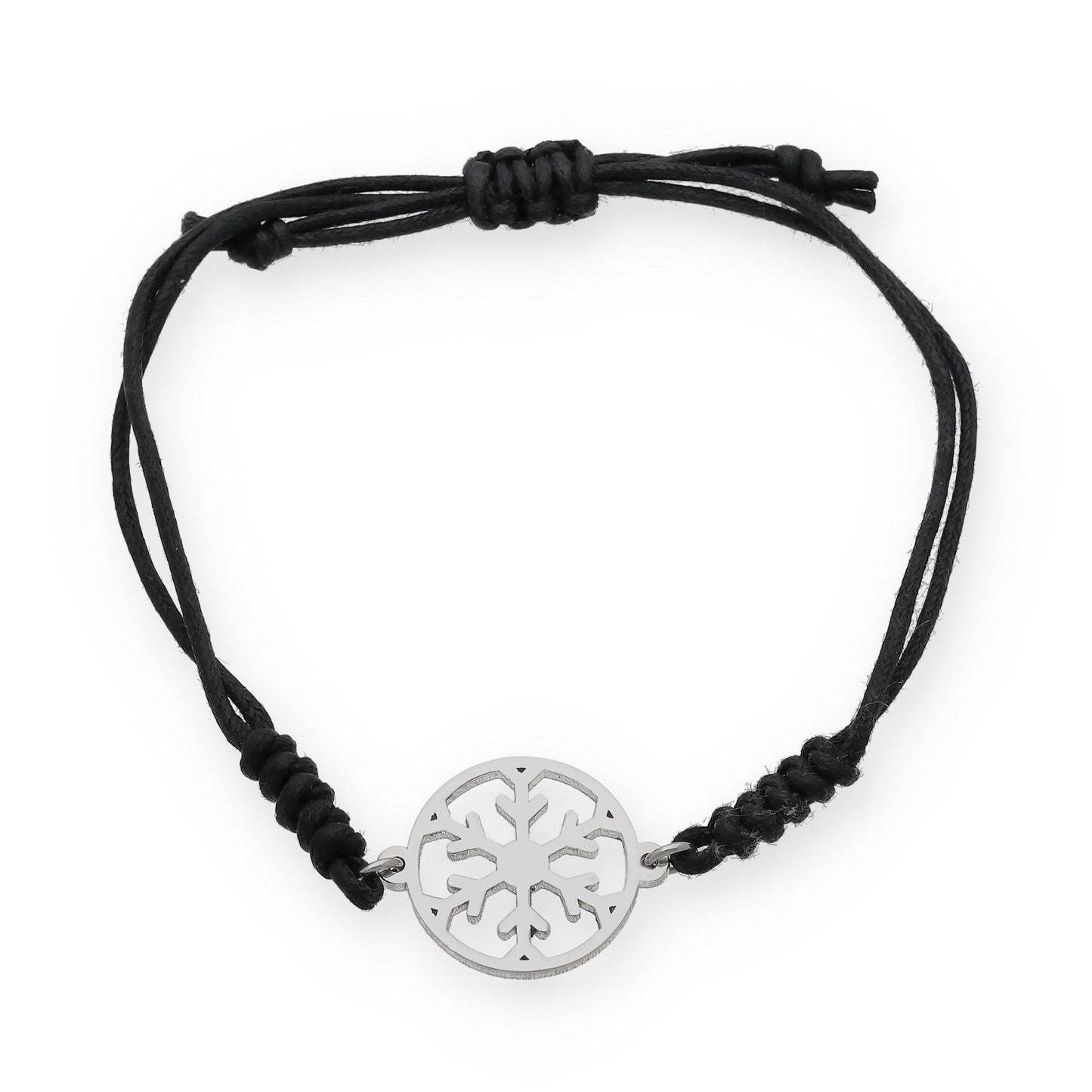 Pulsera Macramé Copo de Nieve en Plata de Ley 925