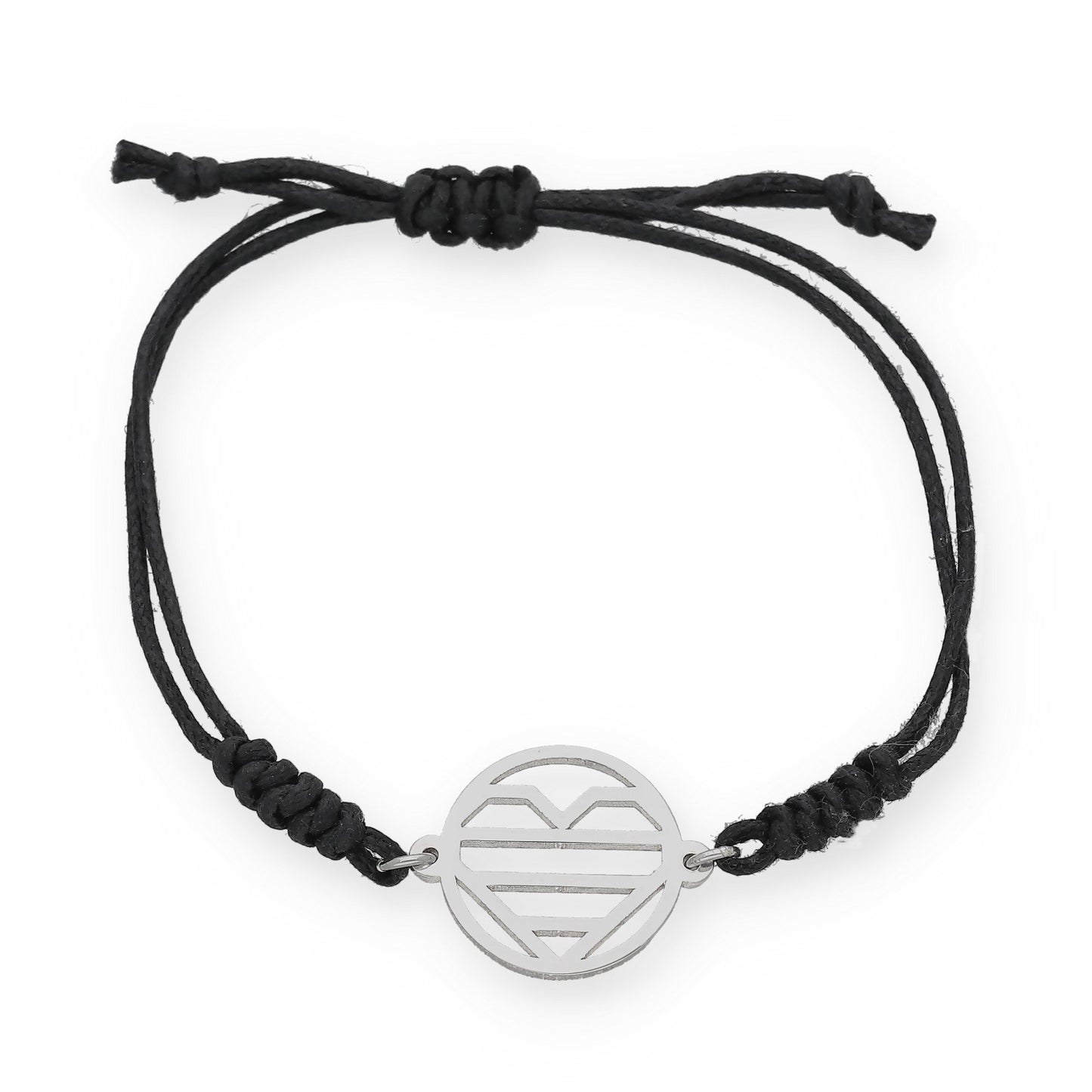Pulsera Macramé Corazón en Plata de Ley 925