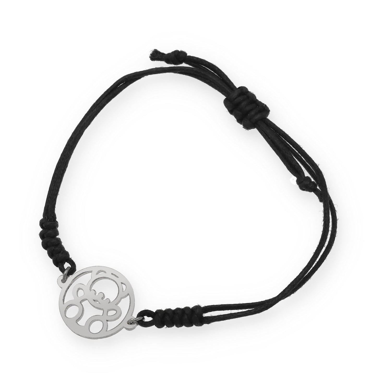 Pulsera Macramé Osito en Plata de Ley 925