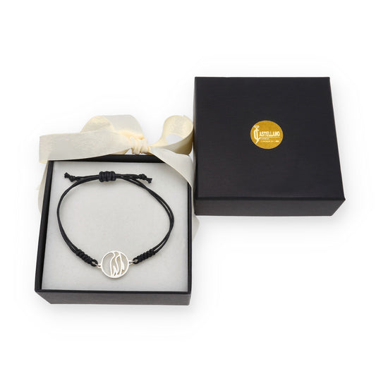 Pulsera Macramé de Pingüino con Plata de Ley 925