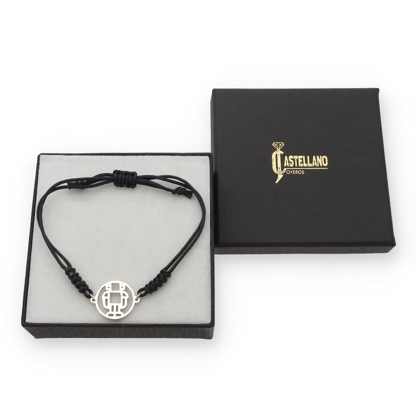 Pulsera Macramé Robot en Plata de Ley 925