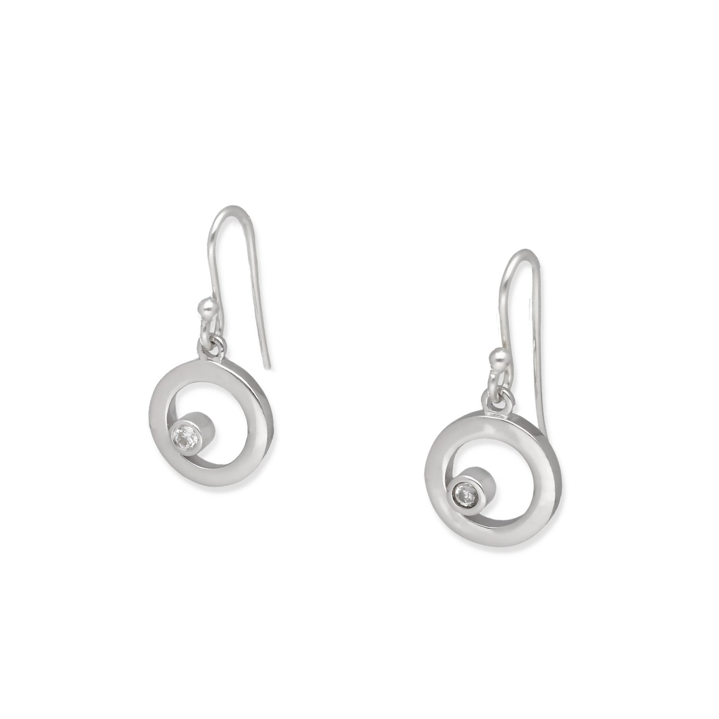 Pendientes Rund en Plata de Ley 925 con Circonita