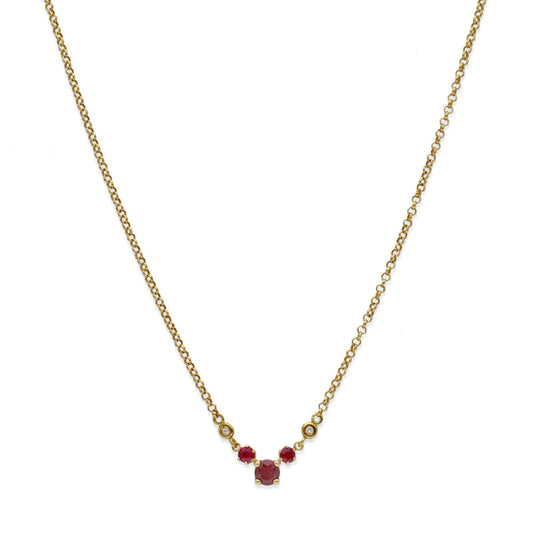 Gargantilla Tridus en Oro 18K con Rubíes y Diamantes