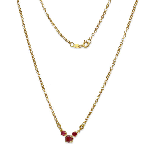 Gargantilla Tridus en Oro 18K con Rubíes y Diamantes