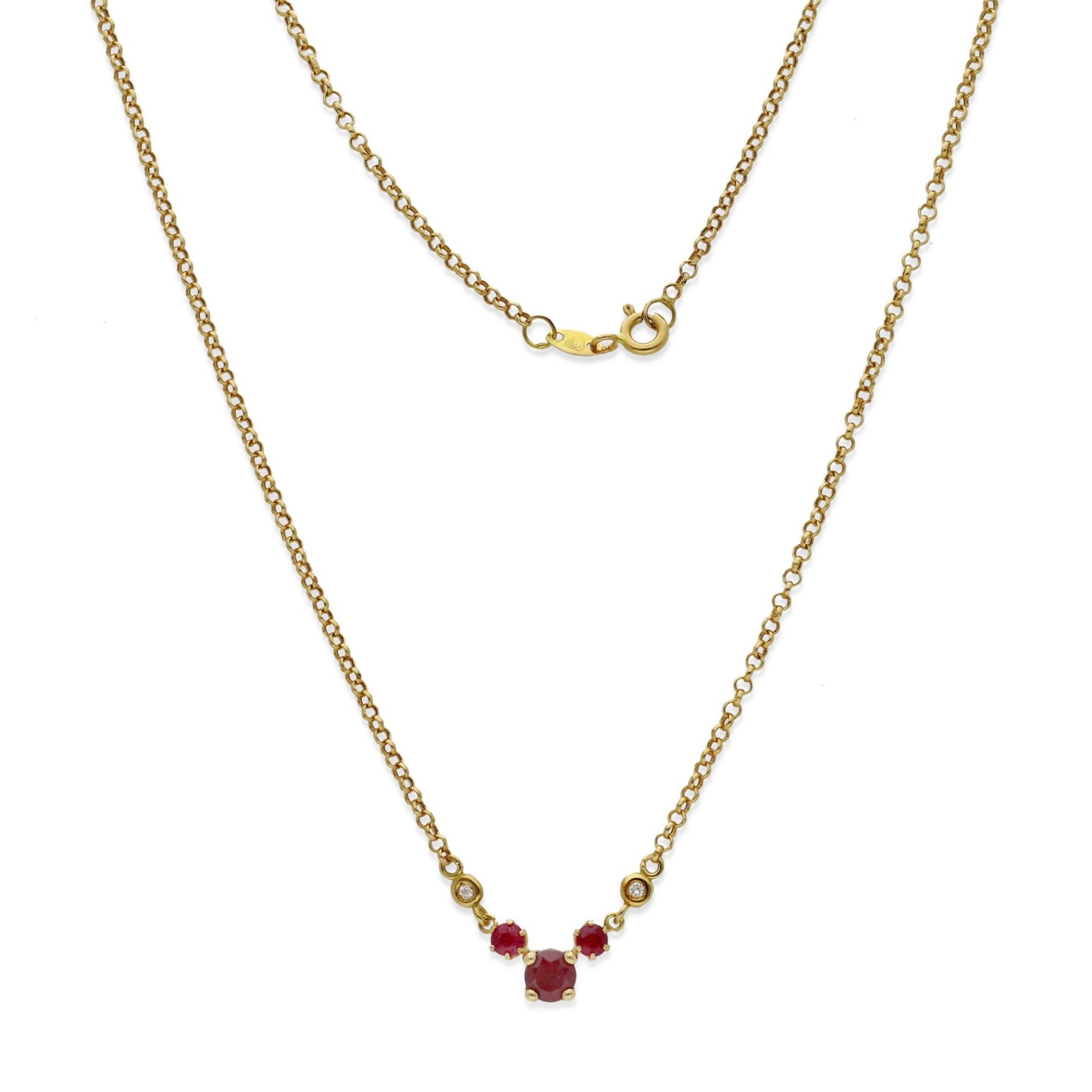 Gargantilla Tridus en Oro 18K con Rubíes y Diamantes