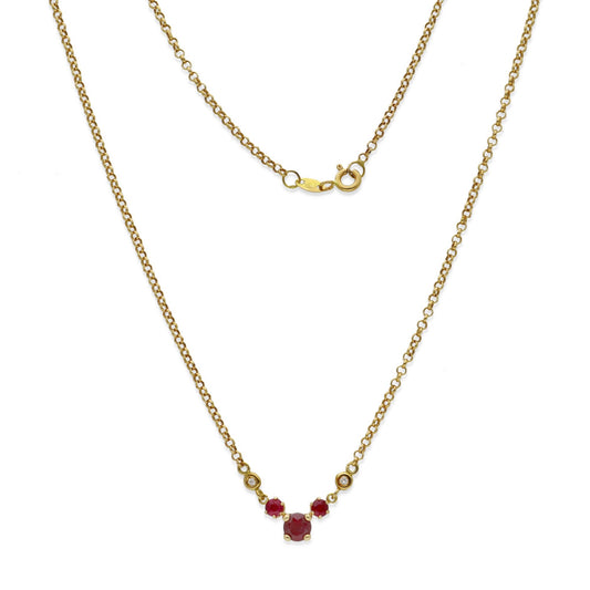 Gargantilla Tridus en Oro 18K con Rubíes y Diamantes