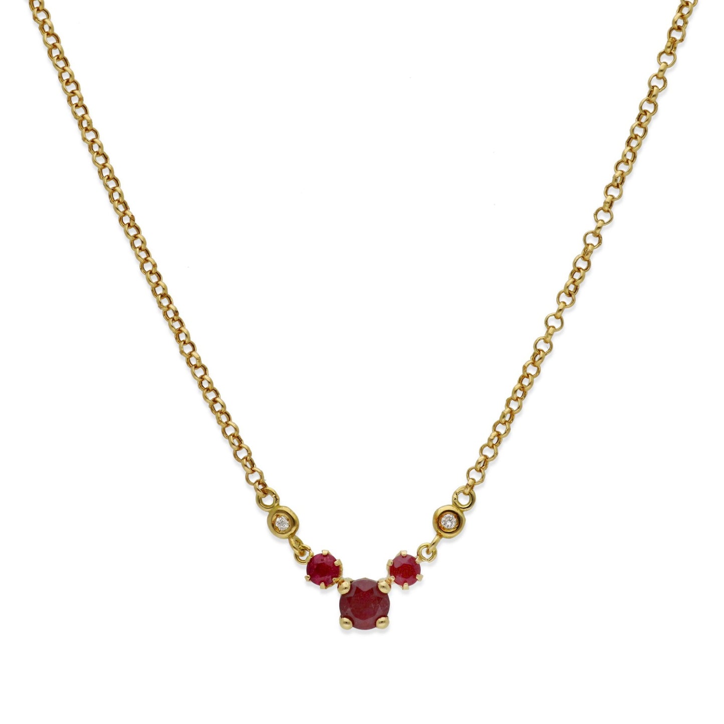 Gargantilla Tridus en Oro 18K con Rubíes y Diamantes
