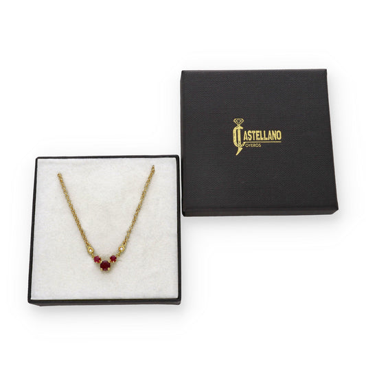 Gargantilla Tridus en Oro 18K con Rubíes y Diamantes