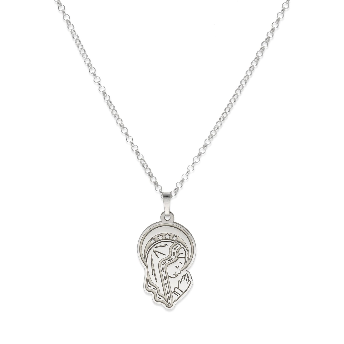 Collar con Colgante en Plata de Ley 925 de Virgen Niña