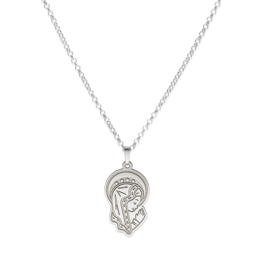 Collar con Colgante en Plata de Ley 925 de Virgen Niña