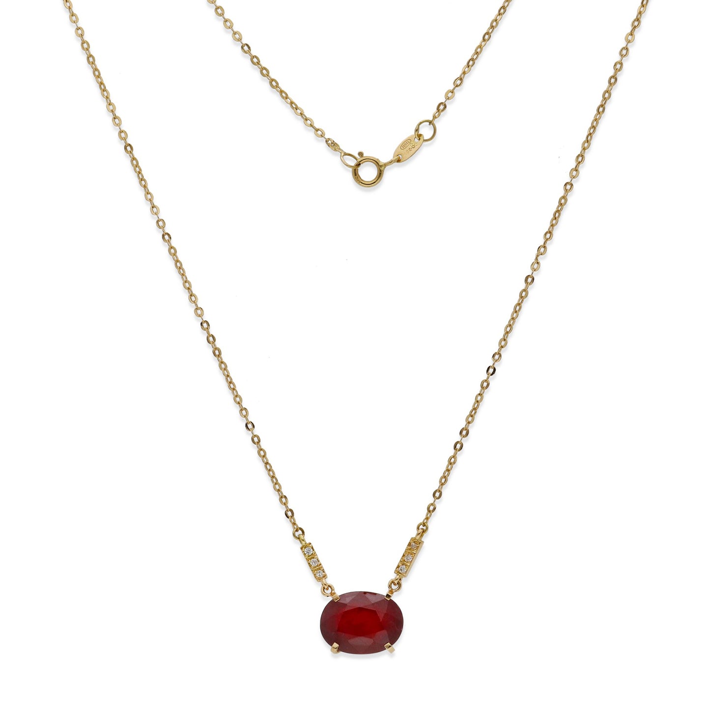 Collar con Colgante Sahara con Rubí Central y Diamantes