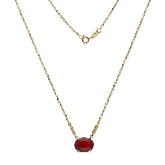 Collar con Colgante Sahara con Rubí Central y Diamantes