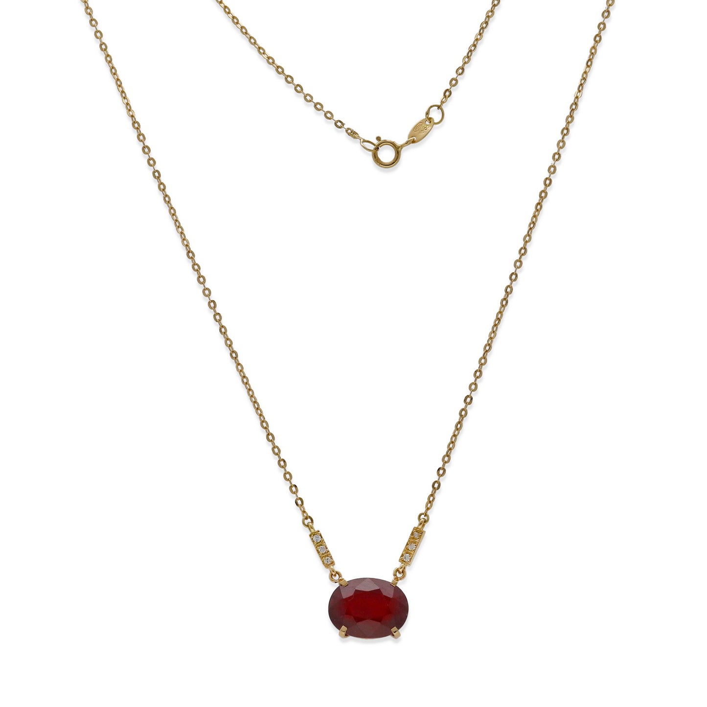 Collar con Colgante Sahara con Rubí Central y Diamantes