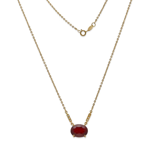 Collar con Colgante Sahara con Rubí Central y Diamantes