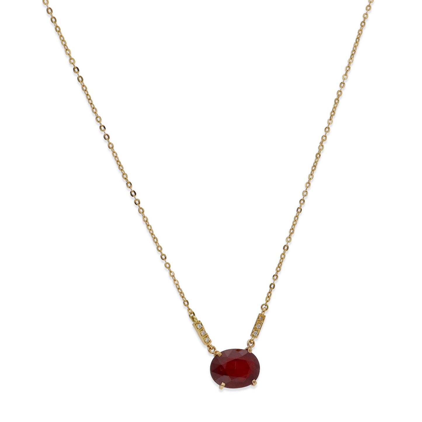 Collar con Colgante Sahara con Rubí Central y Diamantes