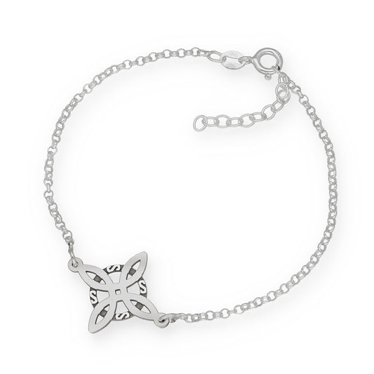 Pulsera de Nudo de Bruja en Plata de Ley 925