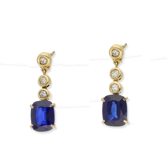 Pendientes Nocturna en Oro de 18K con Diamantes y Zafiros