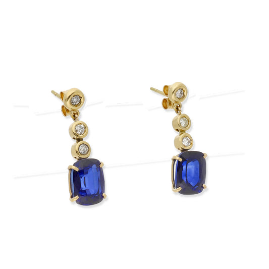 Pendientes Nocturna en Oro de 18K con Diamantes y Zafiros