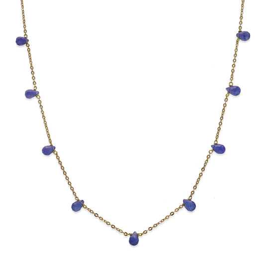 Gargantilla Jardín en Oro de Ley 18K con Zafiros